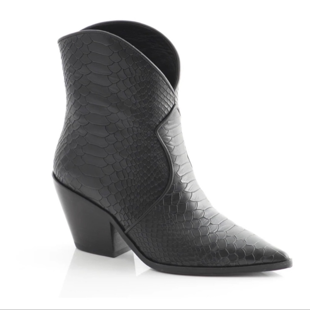 ANINE BING Easton Crocodile Textured Leather Boot With A Western Vibe (LAST ONE) - Picture 11 of 16